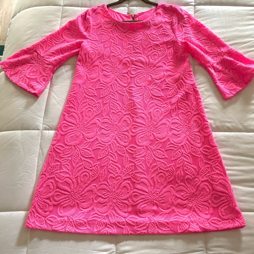 Lilly Pulitzer Pink A-Line Dress with Bell Sleeves